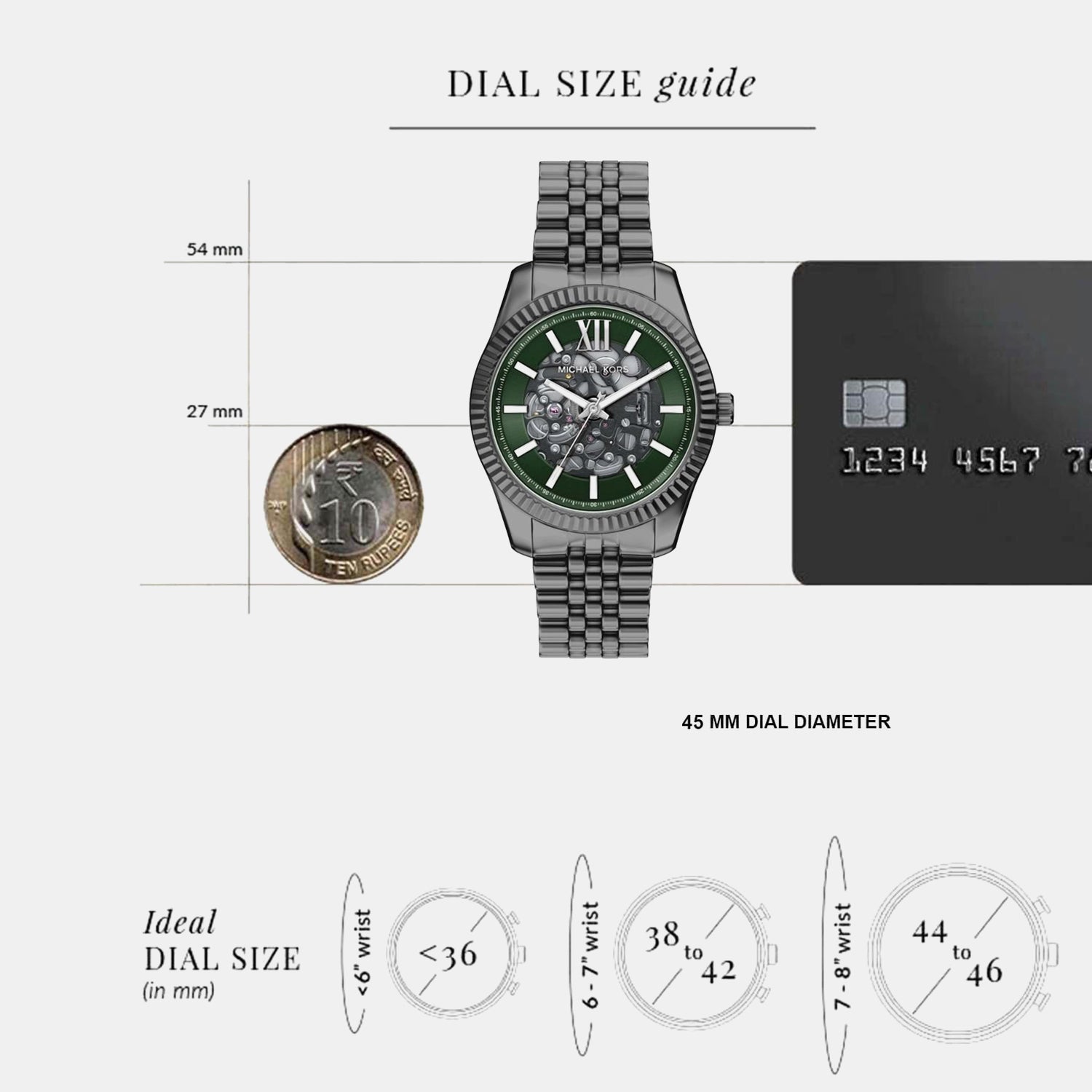 Men Quartz Green Dial Analog Stainless Steel Watch MK9267