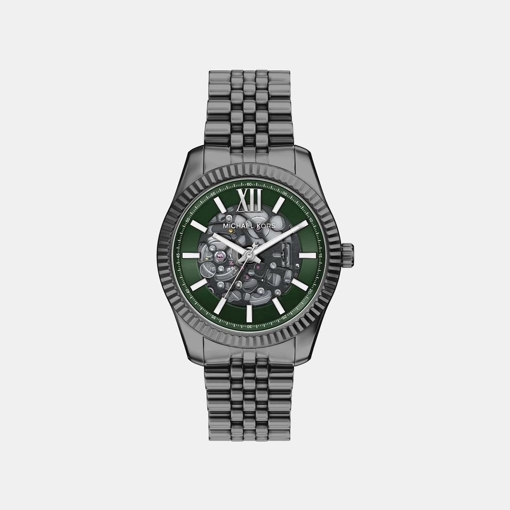 Men Quartz Green Dial Analog Stainless Steel Watch MK9267