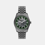 Men Quartz Green Dial Analog Stainless Steel Watch MK9267