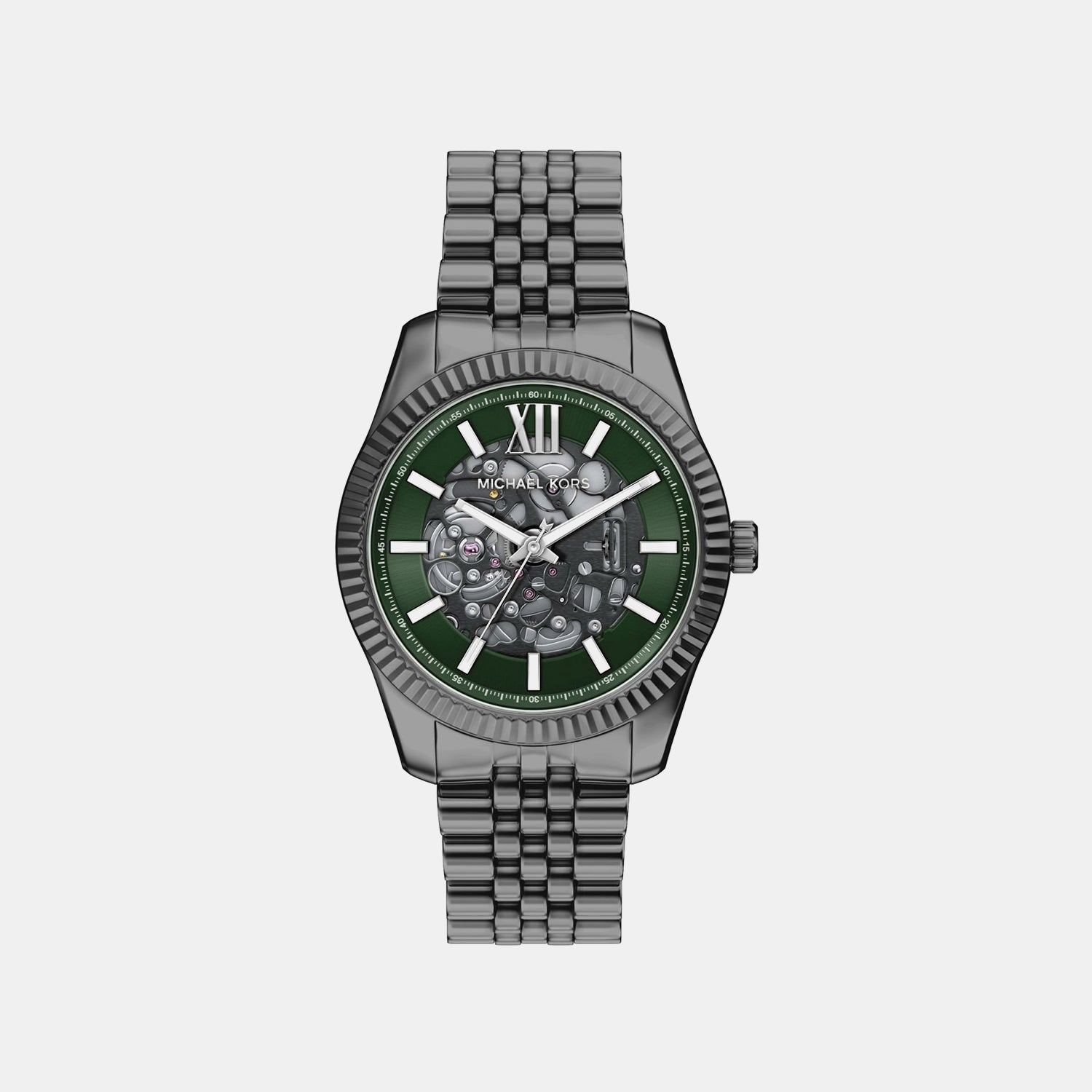 Men Quartz Green Dial Analog Stainless Steel Watch MK9267