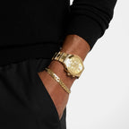 Oversized Billie Men Quartz Gold Dial Chronograph Stainless Steel Watch MK9270SET