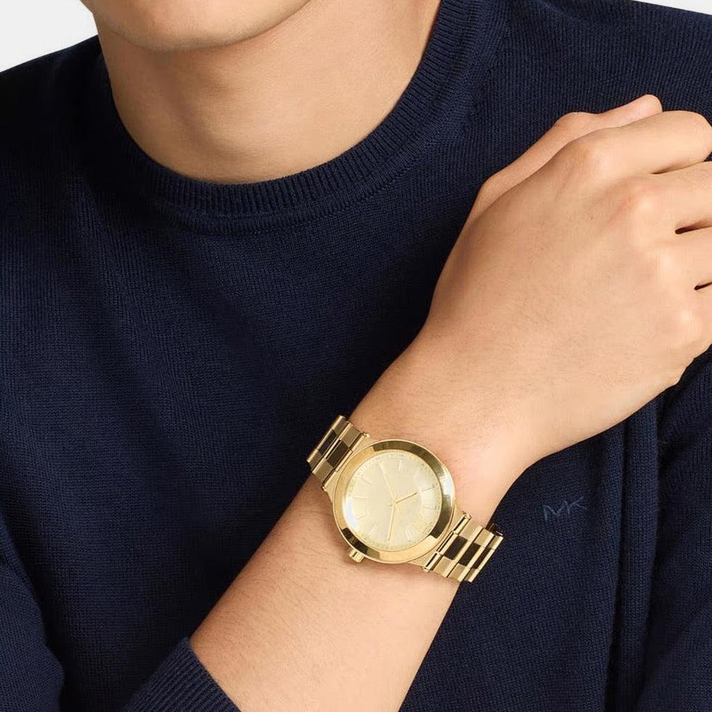 Billie Men Quartz Gold Dial Analog Stainless Steel Watch MK9273