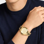Billie Men Quartz Gold Dial Analog Stainless Steel Watch MK9273