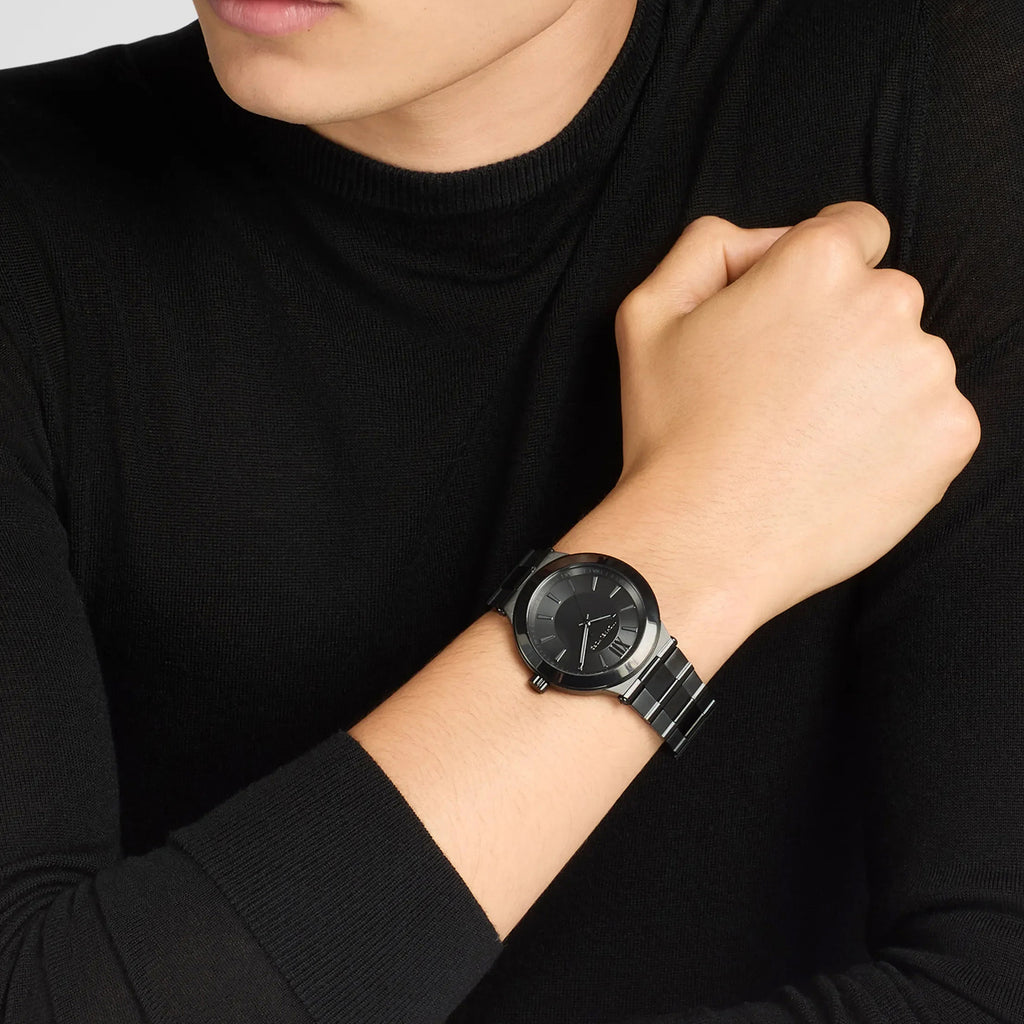 Billie Men Quartz Black Dial Analog Stainless Steel Watch MK9275