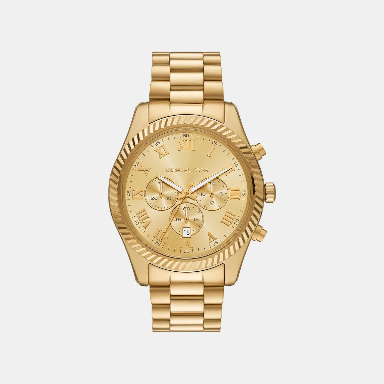 Lexington Men Quartz Gold Dial Chronograph Stainless Steel Watch MK9276