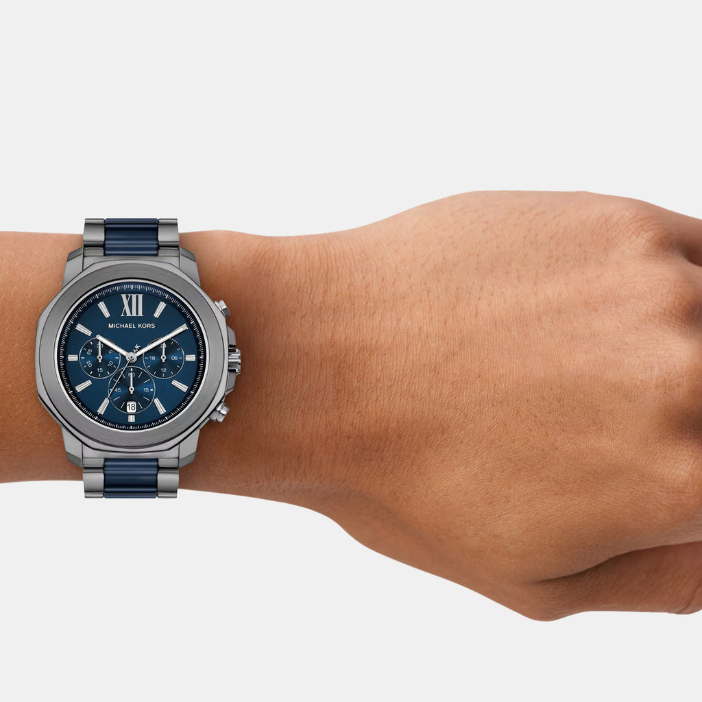 Prescott Men Quartz Blue Dial Chronograph Stainless Steel Watch MK9280
