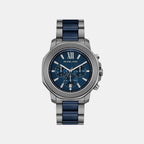 Prescott Men Quartz Blue Dial Chronograph Stainless Steel Watch MK9280