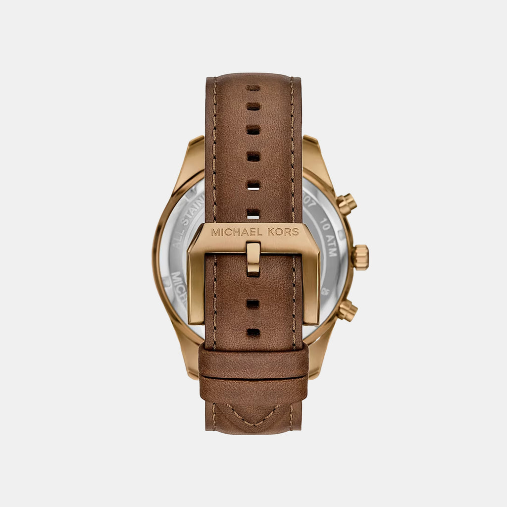 Lexington Men Quartz Brown Dial Chronograph Leather Watch MK9286