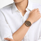 Lexington Men Quartz Brown Dial Chronograph Leather Watch MK9286