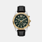 Lexington Men Quartz Green Dial Chronograph Leather Watch MK9287