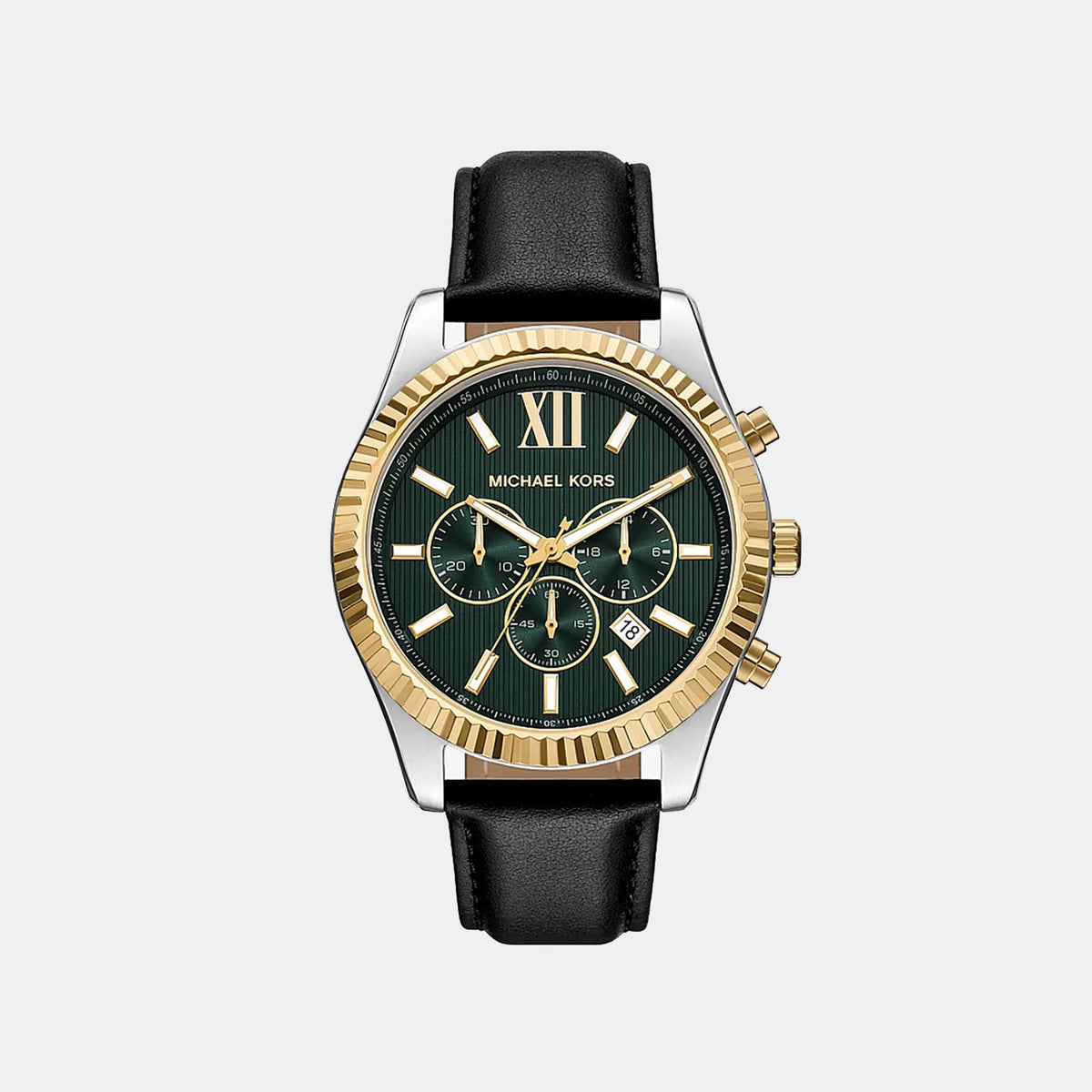 Lexington Men Quartz Green Dial Chronograph Leather Watch MK9287