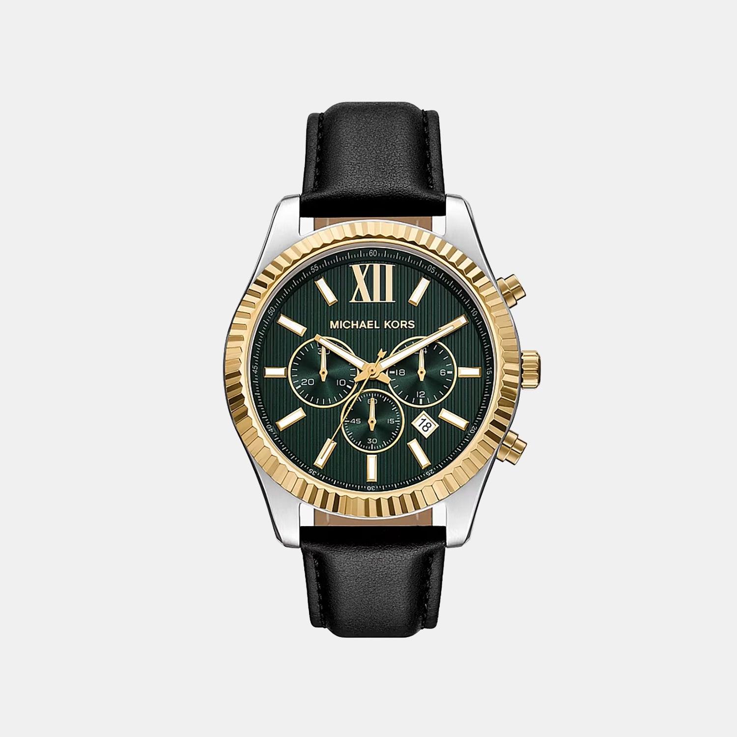Lexington Men Quartz Green Dial Chronograph Leather Watch MK9287