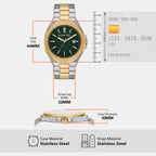 Callum Men Quartz Green Dial Analog Stainless Steel Watch MK9289