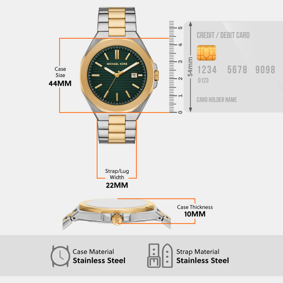 Callum Men Quartz Green Dial Analog Stainless Steel Watch MK9289