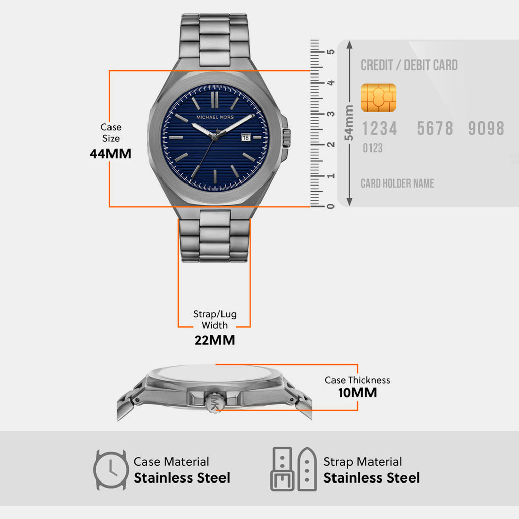 Callum Men Quartz Blue Dial Analog Stainless Steel Watch MK9290