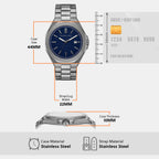 Callum Men Quartz Blue Dial Analog Stainless Steel Watch MK9290