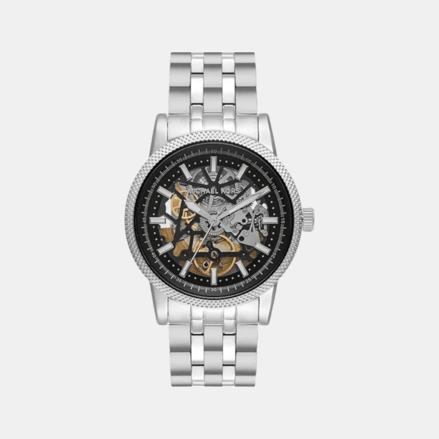 Hutton Men Automatic Black Dial Analog Stainless Steel Watch MKO1076