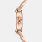 Women Quartz Rose Gold Dial Multi-Function Stainless Steel Watch MKO1081