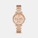 Women Quartz Rose Gold Dial Multi-Function Stainless Steel Watch MKO1081