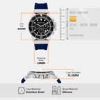 Everest Men Quartz Black Dial Chronograph Silicone Watch MKO1160