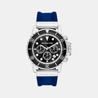 Everest Men Quartz Black Dial Chronograph Silicone Watch MKO1160