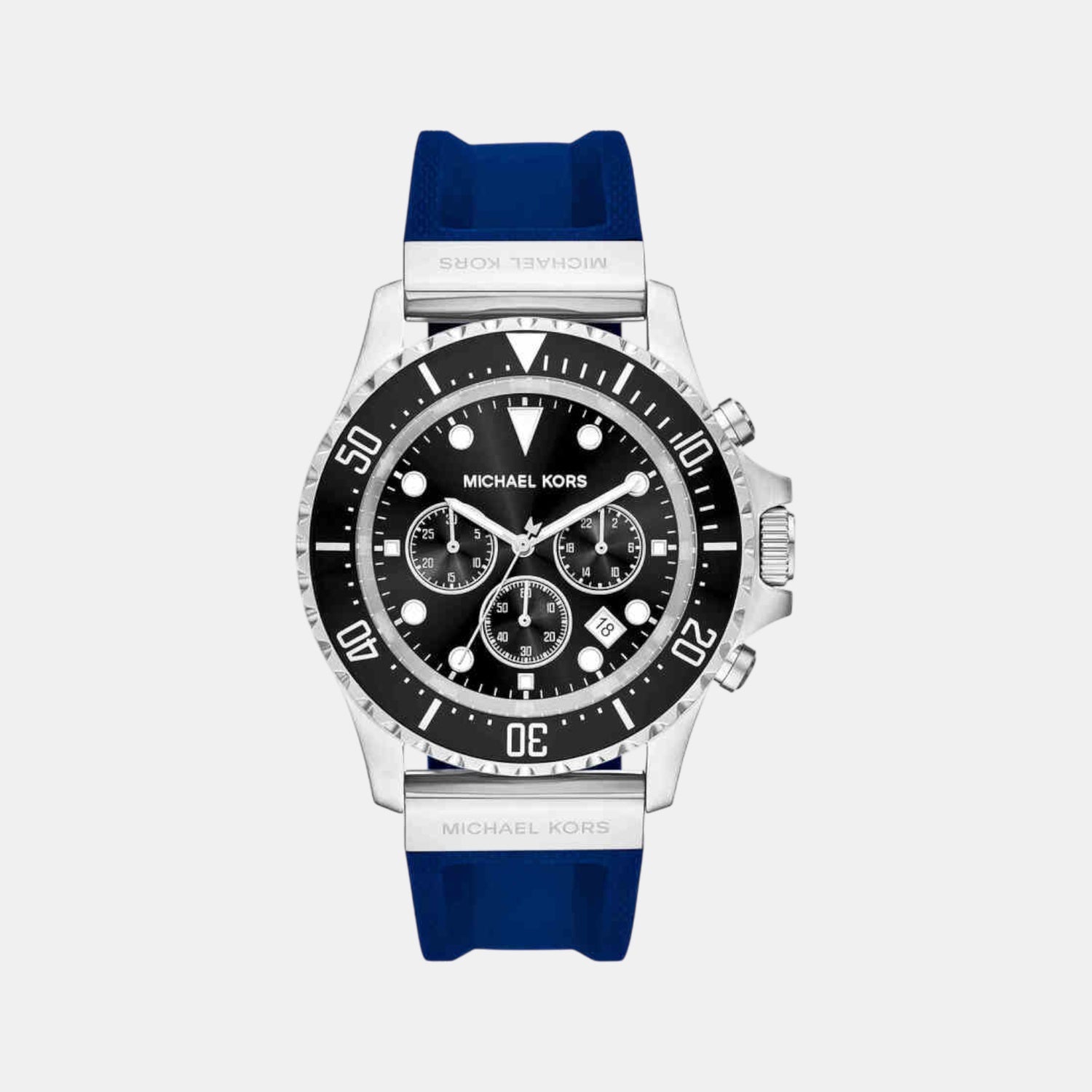 Everest Men Quartz Black Dial Chronograph Silicone Watch MKO1160