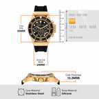 Everest Men Quartz Black Dial Chronograph Silicone Watch MKO1162