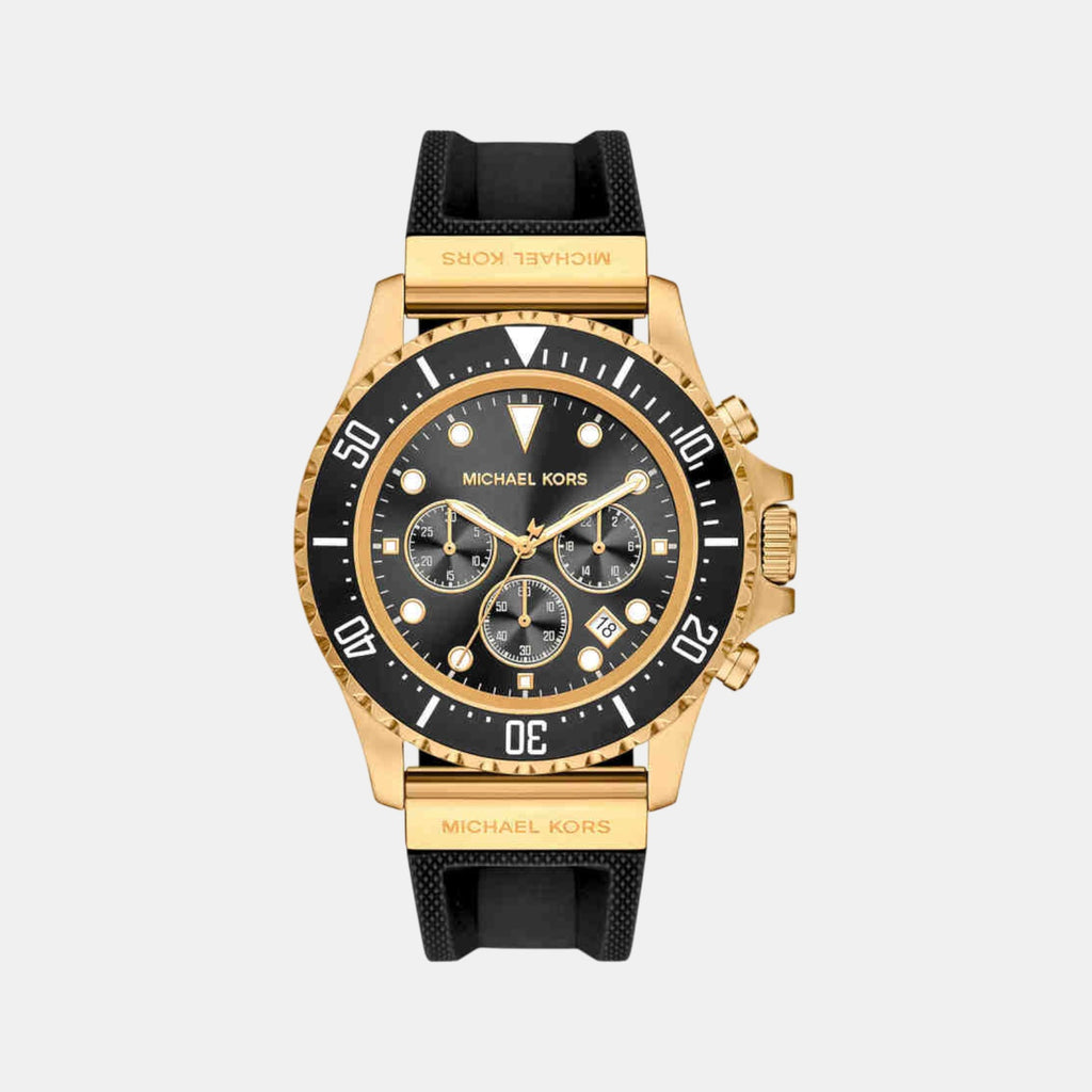 Everest Men Quartz Black Dial Chronograph Silicone Watch MKO1162