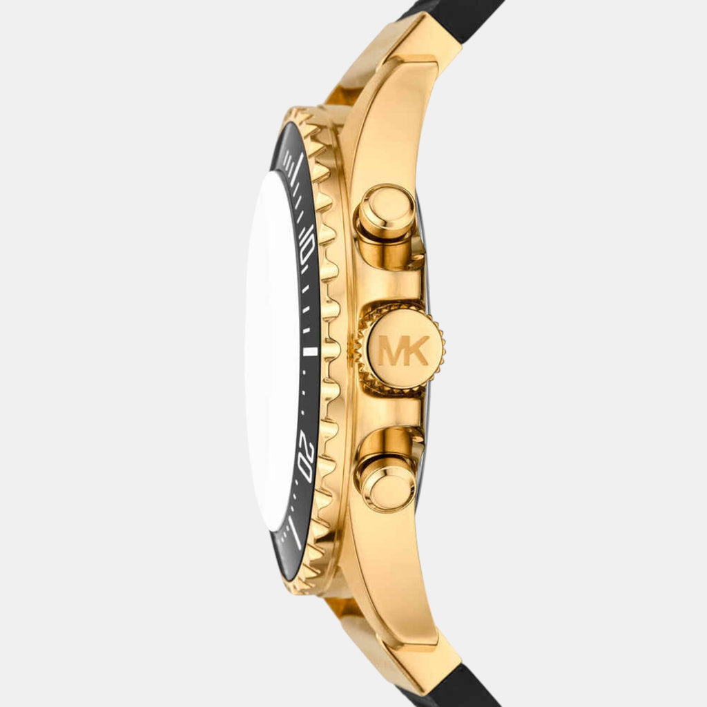 Everest Men Quartz Black Dial Chronograph Silicone Watch MKO1162