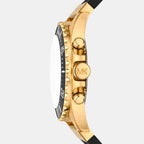 Everest Men Quartz Black Dial Chronograph Silicone Watch MKO1162