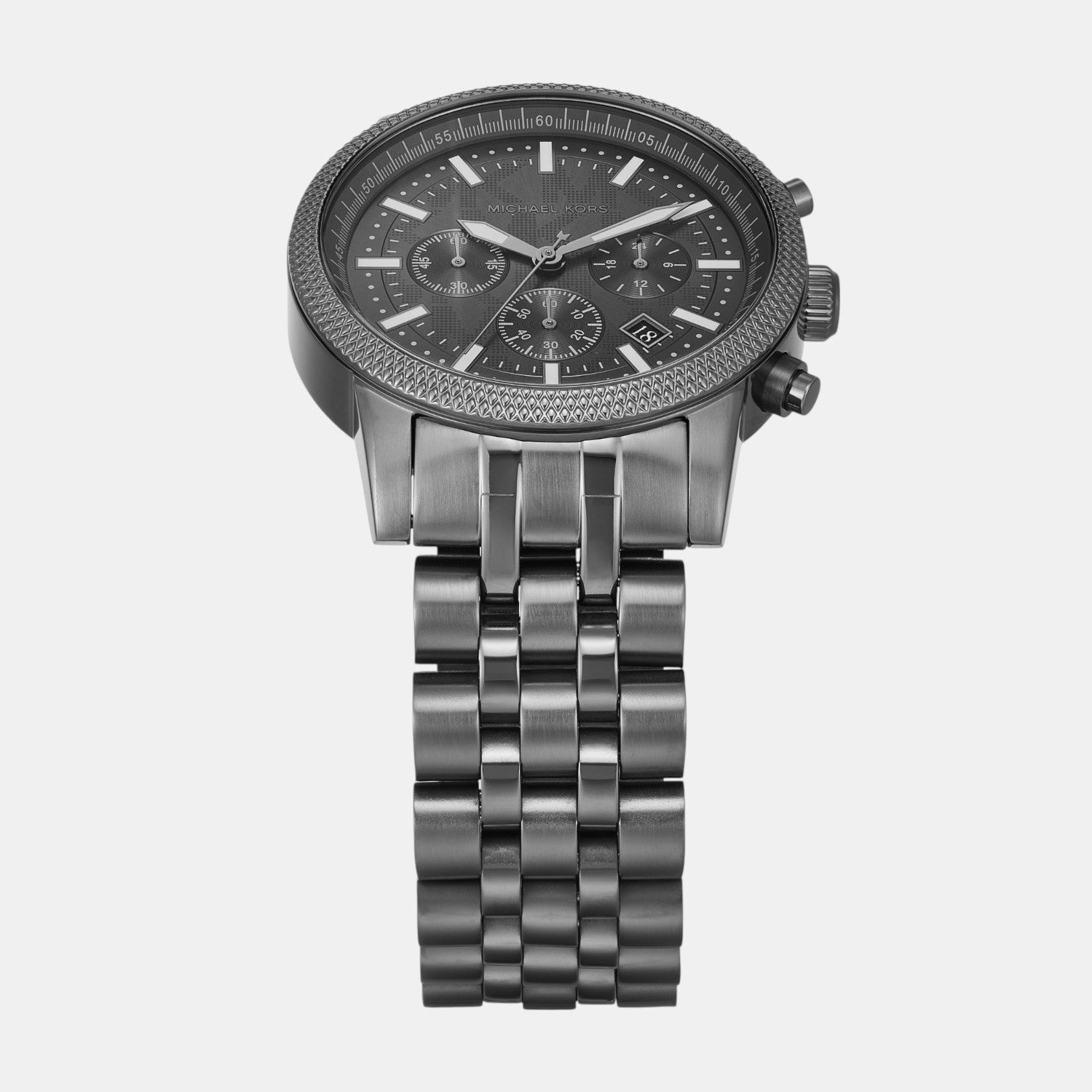 Hutton Men Quartz Grey Dial Chronograph Stainless Steel Watch MKO1164