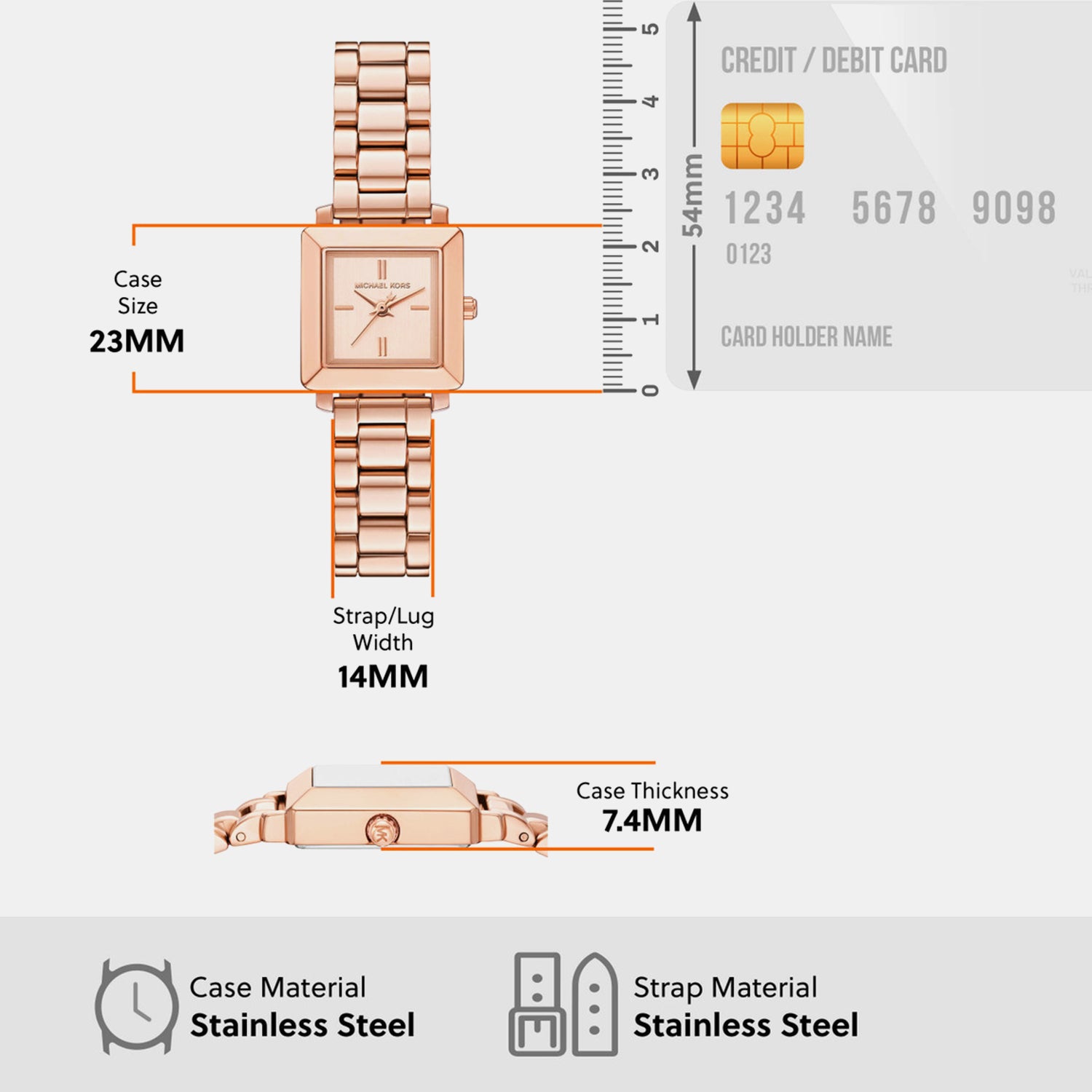 Gwynn Women Quartz Rose Gold Dial Analog Stainless Steel Watch MKO1191