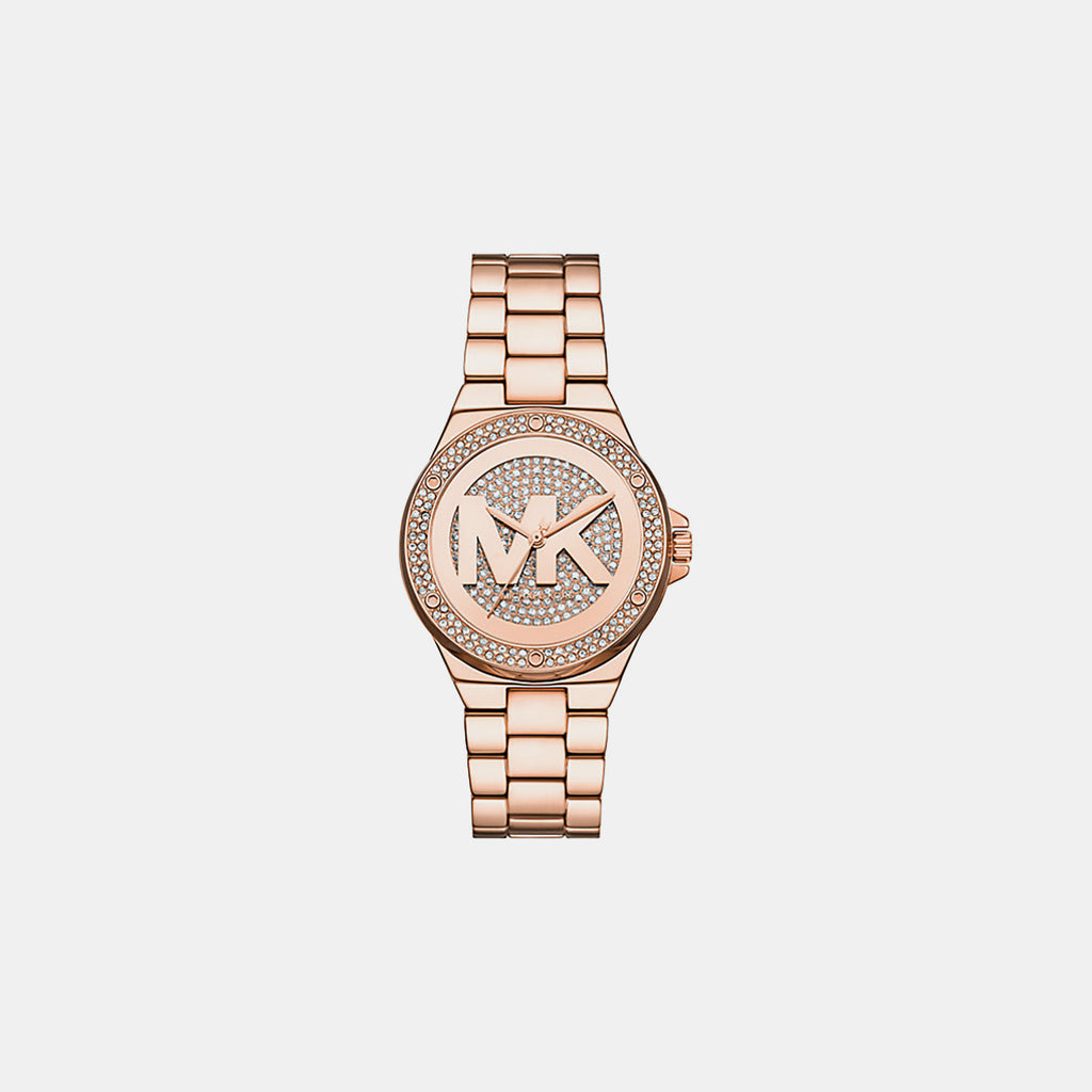 Lennox Women Quartz Rose Gold Dial Analog Stainless Steel Watch MKO1221