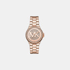 Lennox Women Quartz Rose Gold Dial Analog Stainless Steel Watch MKO1221