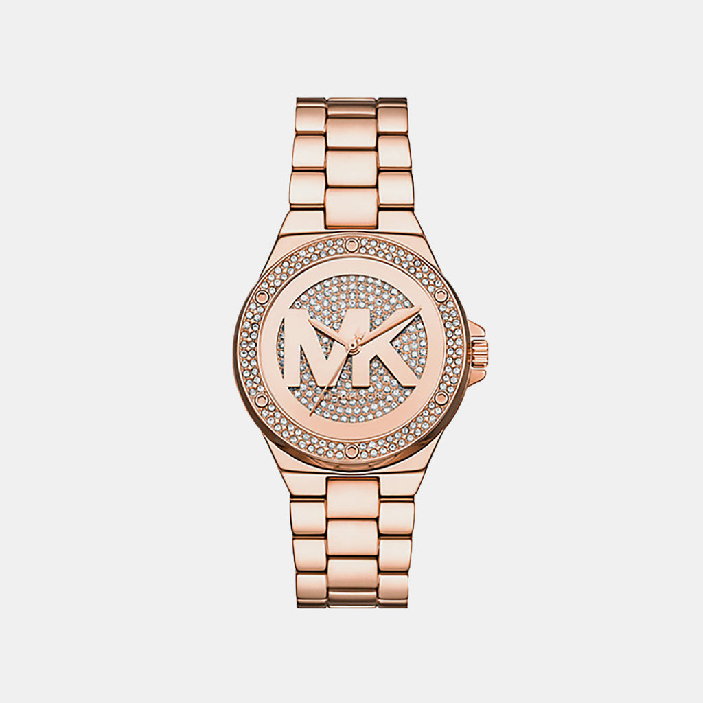 Lennox Women Quartz Rose Gold Dial Analog Stainless Steel Watch MKO1221