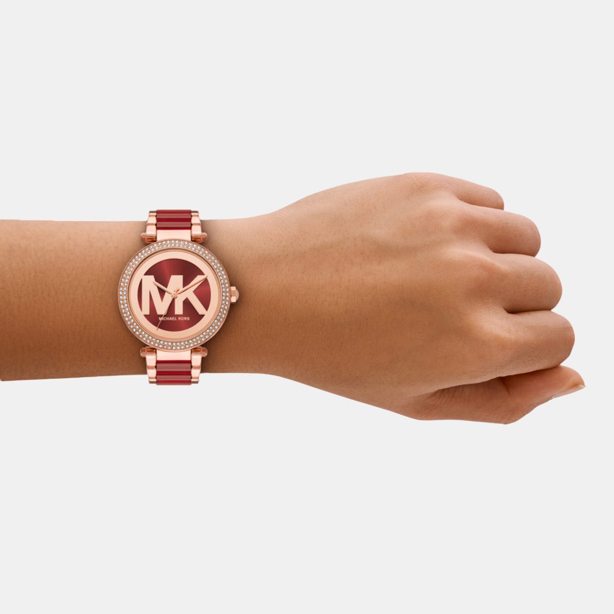 Parker Women Quartz Red Dial Analog Stainless Steel Watch MKO1224