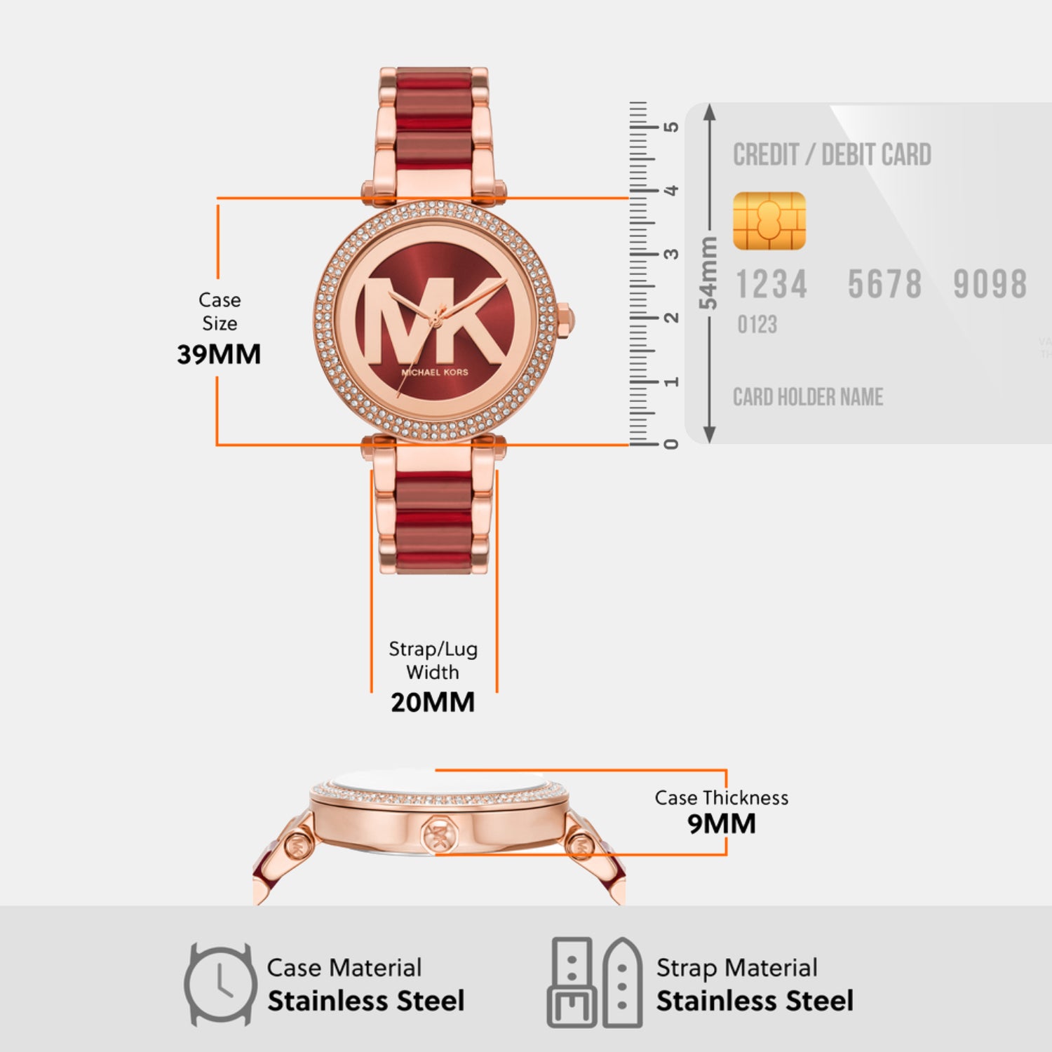 Women Quartz Two Tone Dial Analog Watch MKO1224