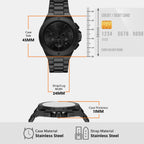 Men Quartz Black Dial Chronograph Stainless Steel Watch MKO1234
