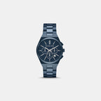 Oversized Lennox Men Quartz Blue Dial Chronograph Stainless Steel Watch MKO1235