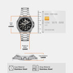 Callum Men Automatic Black Dial Analog Stainless Steel Watch MKO1240