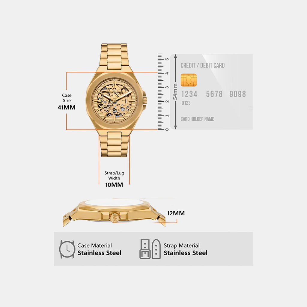 Callum Men Automatic Gold Dial Analog Stainless Steel Watch MKO1241