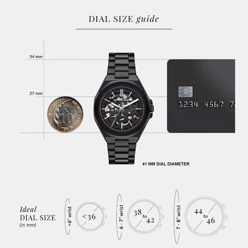 Callum Men Automatic Black Dial Analog Stainless Steel Watch MKO1242