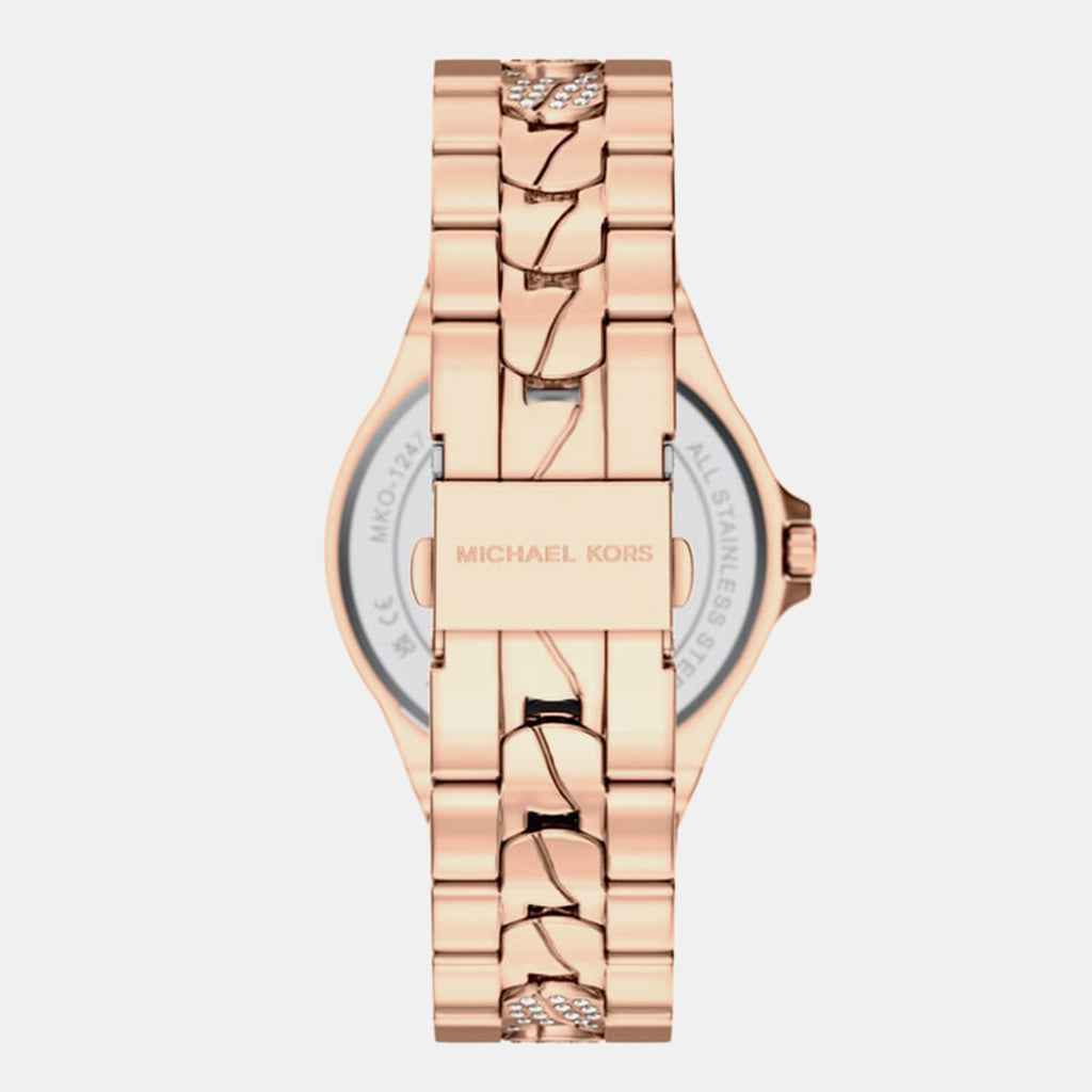 Lennox Women Quartz Rose Gold Dial Analog Stainless Steel Watch MKO1247
