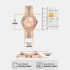Lennox Women Quartz Rose Gold Dial Analog Stainless Steel Watch MKO1247