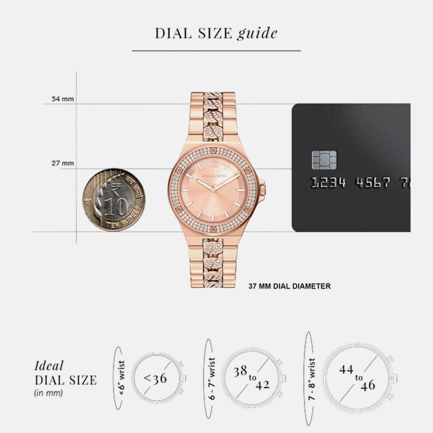 Lennox Women Quartz Rose Gold Dial Analog Stainless Steel Watch MKO1247