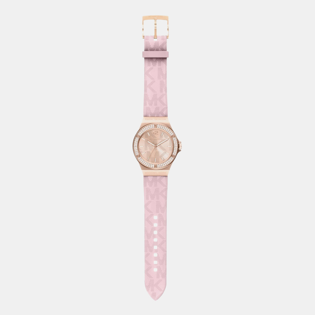 Lennox Women Quartz Rose Gold Dial Analog Silicone Watch MKO1251