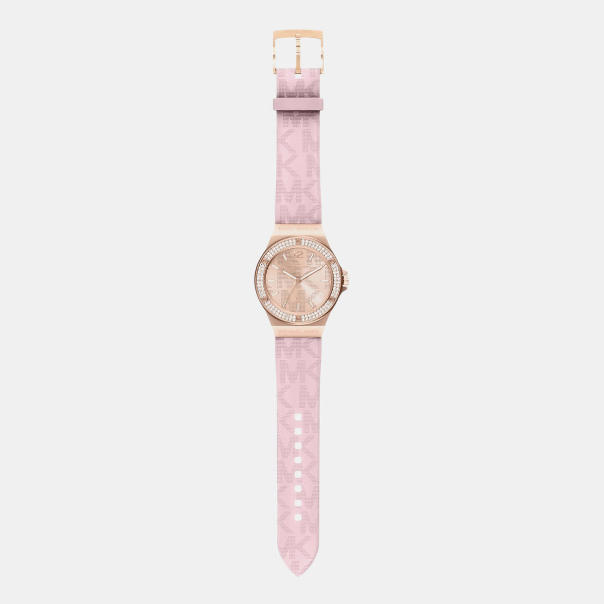 Lennox Women Quartz Rose Gold Dial Analog Silicone Watch MKO1251
