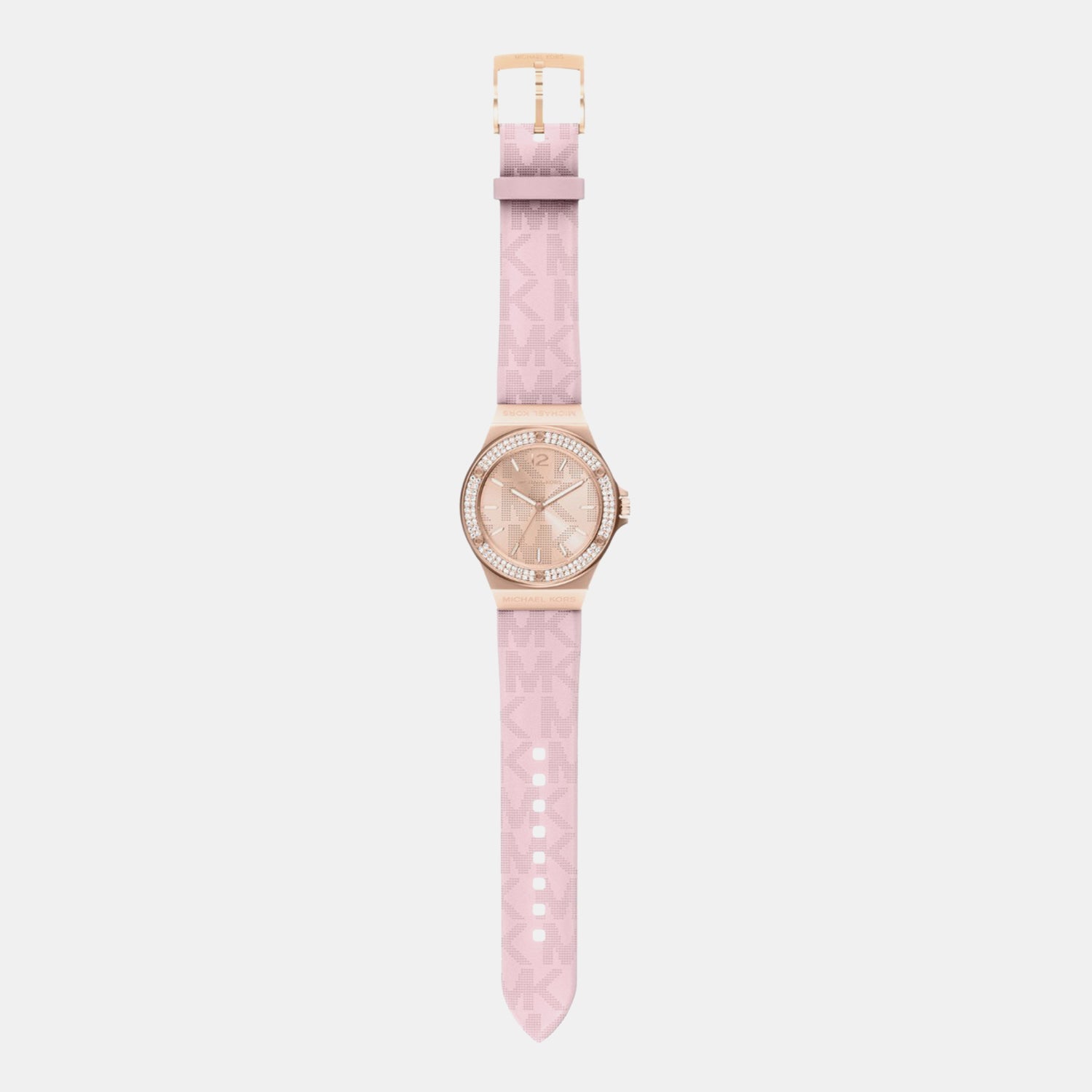 Lennox Women Quartz Rose Gold Dial Analog Silicone Watch MKO1251