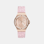 Lennox Women Quartz Rose Gold Dial Analog Silicone Watch MKO1251