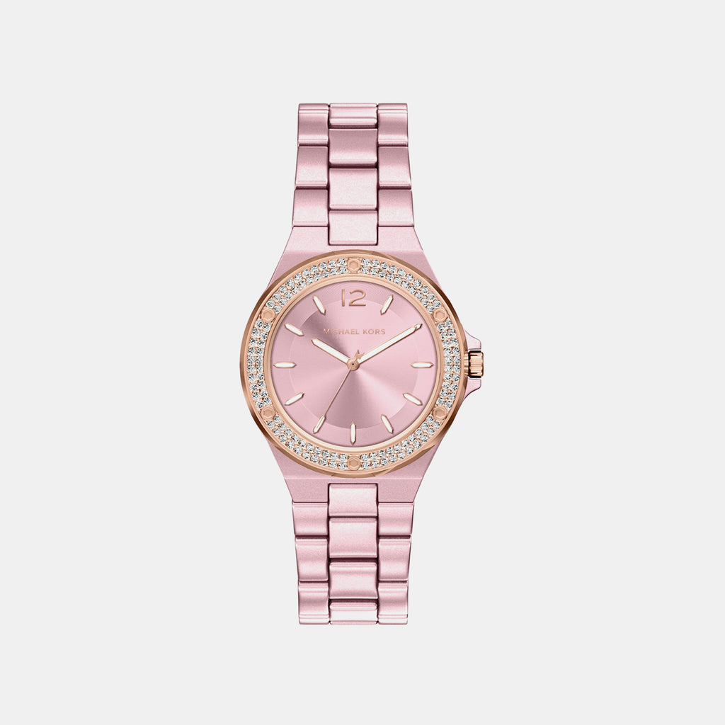 Lennox Women Quartz Pink Dial Analog Stainless Steel Watch MKO1254